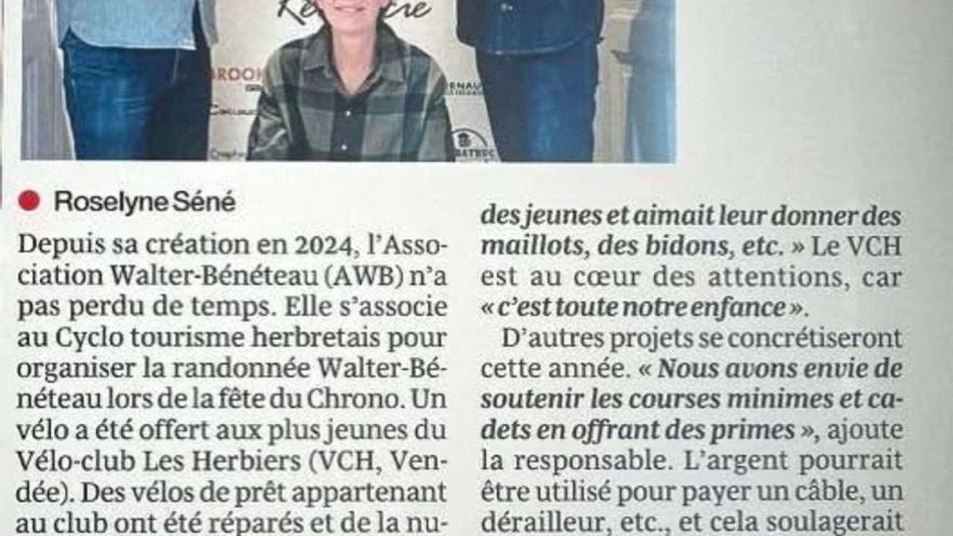 Lydia Bénéteau, présidente de l’AWB, entourée de Didier Delassale (trésorier) et Édouard Bénéteau (secrétaire)
